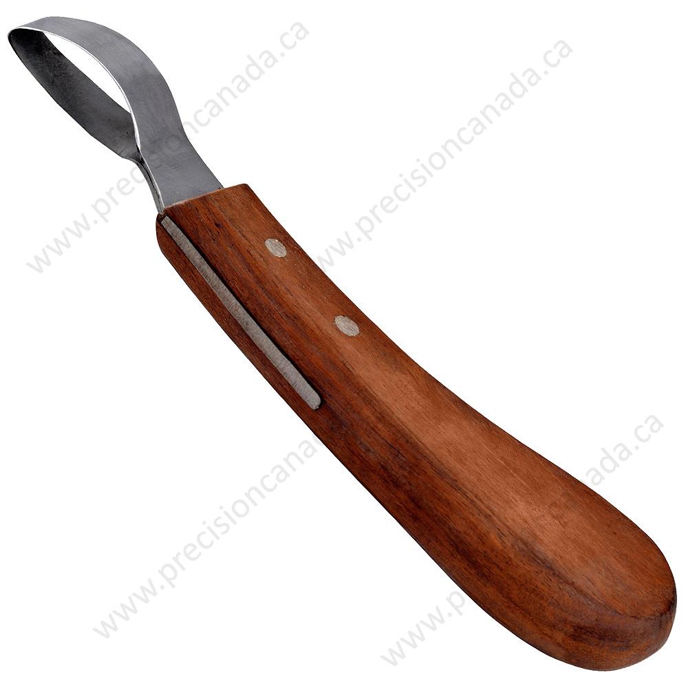Hoof Knife (Loop) with Wooden Handle