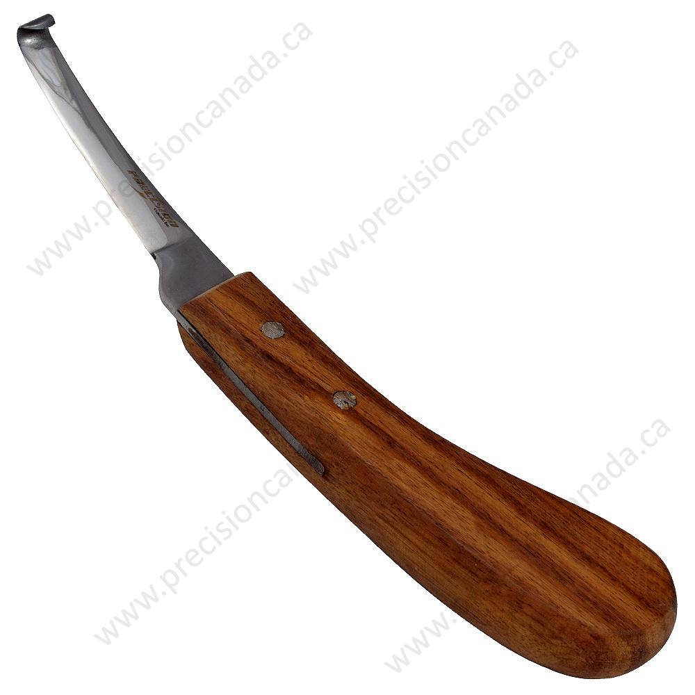 Hoof Knife (Right) with Wooden Handle